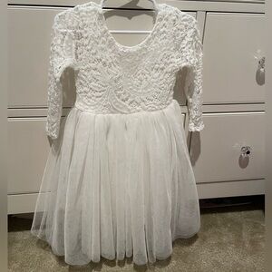 Flower Girl White Lace Dress